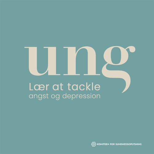 Forsiden af kursusbog tilknyttet kurset LÆR AT TACKLE når du er bange eller ked af det. Billedt viser en kvinde, der sidder ved et bord med en tegning foran sig.